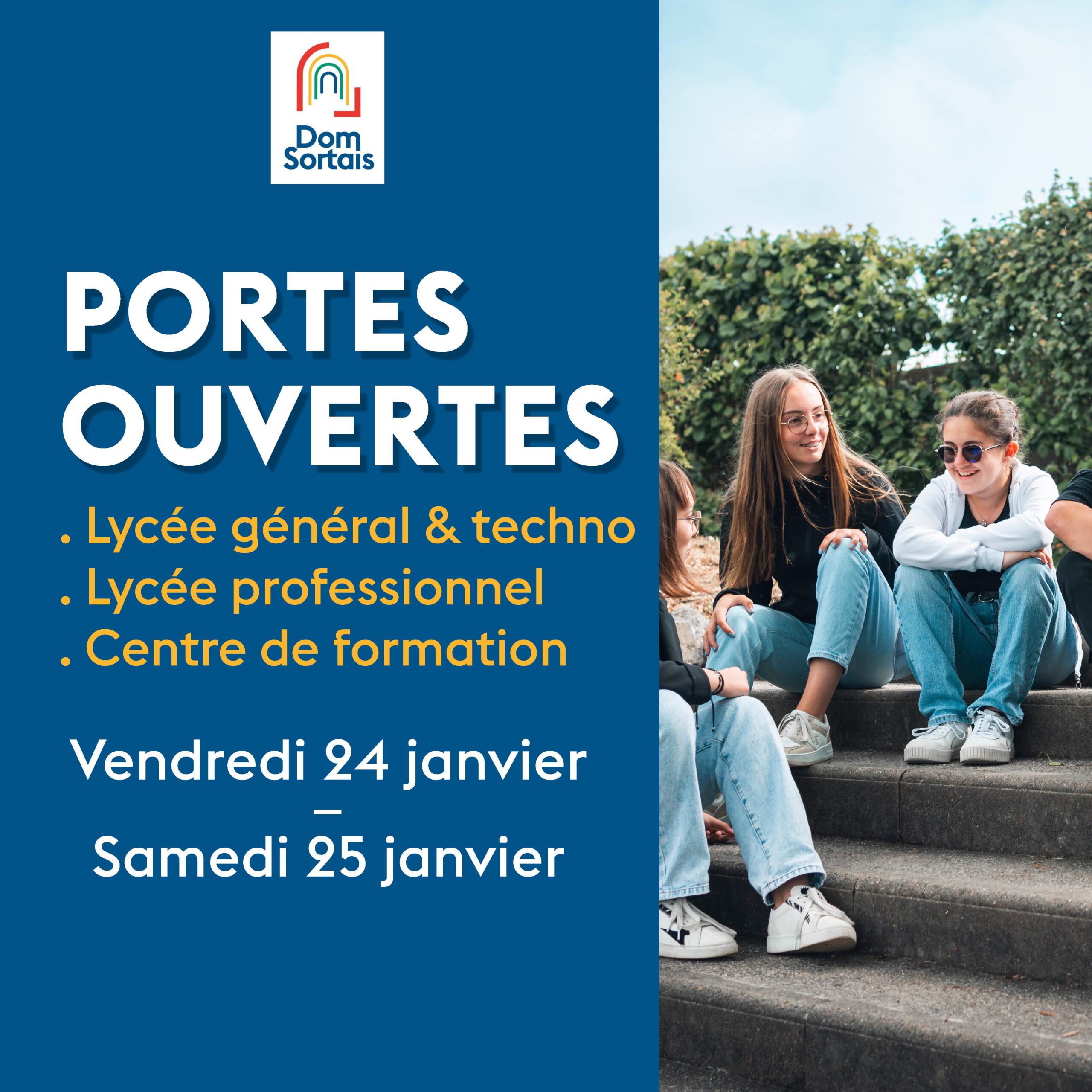 Portes ouvertes Lycée général et techno., Lycée pro., Centre de formation