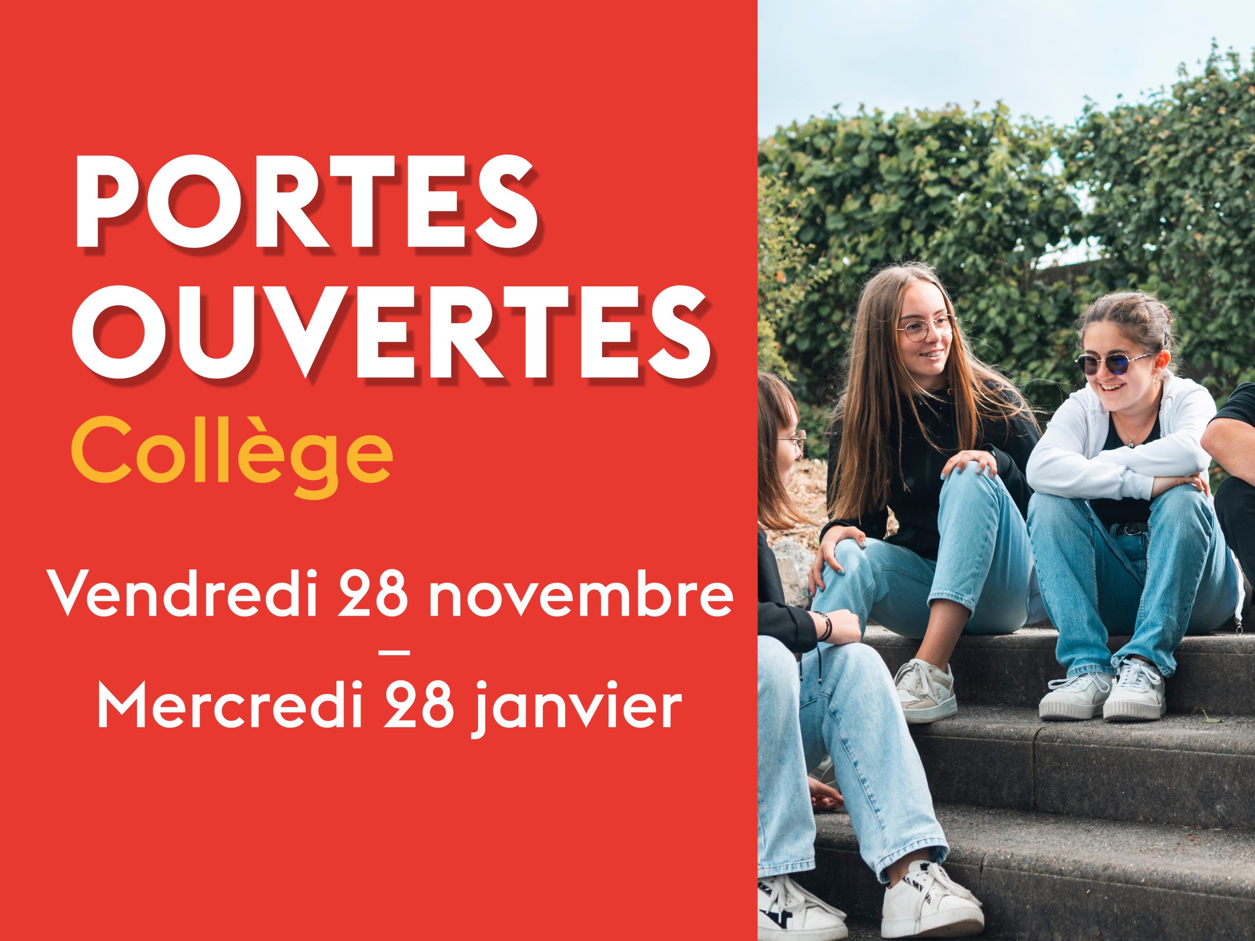 portes ouvertes collège Dom Sortais : 28 novembre 2025 et 28 janvier 2026